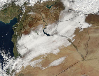 NASA MODIS Image of the Day: January 7, 2009 – Snow in Syria