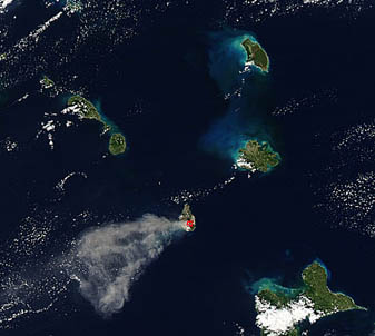 NASA MODIS Image of the Day: January 8, 2010 – Ash Plume from the Soufriere Hills Volcano