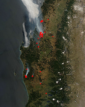 NASA MODIS Image of the Day: January 9, 2012 – Fires in central Chile