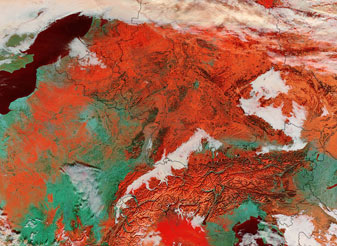 NASA MODIS Image of the Day: January 13, 2009 – Snow in Europe