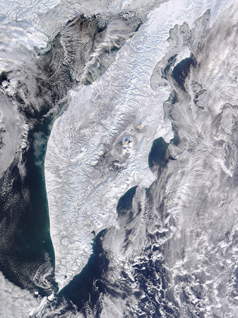 NASA MODIS Image of the Day: January 27, 2009 – The Kamchatka Peninsula