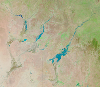 NASA MODIS Image of the Day: February 1, 2010 – Floods in Australian Channel Country