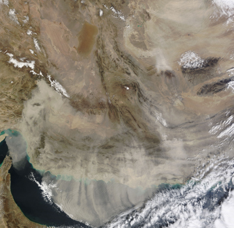 NASA MODIS Image of the Day: February 12, 2010 – Dust over Iran