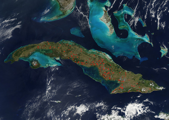 NASA MODIS Image of the Day: February 25, 2009 – Fires in Cuba
