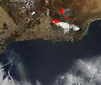 NASA MODIS Image of the Day: February 25, 2010 – Fires in Western Australia Nature Reserve