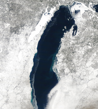 NASA MODIS Image of the Day: February 27, 2008 – Lake Michigan