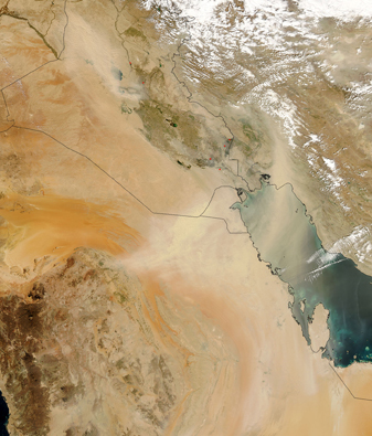 NASA MODIS Image of the Day: March 8, 2008 – Dust Storms in the Middle East