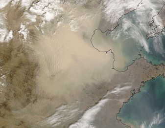 NASA MODIS Image of the Day: March 10, 2008 – Dust over China