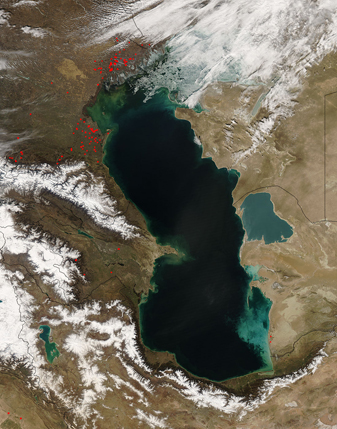 NASA MODIS Image of the Day: March 12, 2008 – The Caspian Sea
