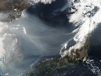 NASA MODIS Image of the Day: March 15, 2008 – Haze over the Sea of Japan