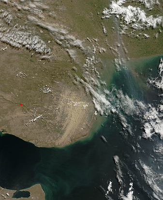 NASA MODIS Image of the Day: March 24, 2009 – Dust Storm in Argentina