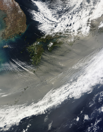 NASA MODIS Image of the Day: March 24, 2010 – Dust over Japan
