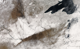 NASA MODIS Image of the Day: April 4, 2008 – Spring Snow in US Midwest