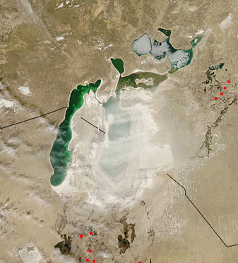 NASA MODIS Image of the Day: April 7, 2008 – Dust Storm over the Aral Sea