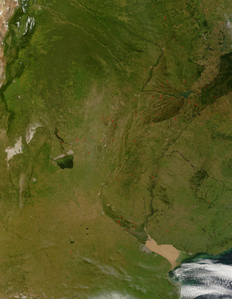 NASA MODIS Image of the Day: April 8, 2008 – Argentina, Brazil, and Uruguay