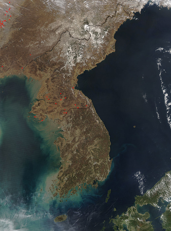 NASA MODIS Image of the Day: April 12, 2010 – The Korean Peninsula