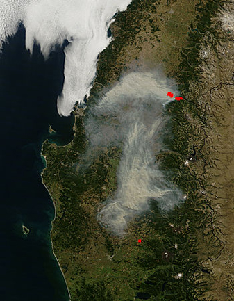 NASA MODIS Image of the Day: April 15, 2010 – Wildfire in Central Chile