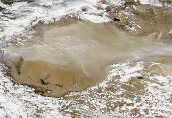 NASA MODIS Image of the Day: April 19, 2010 – Dust Storm in the Taklimakan Desert