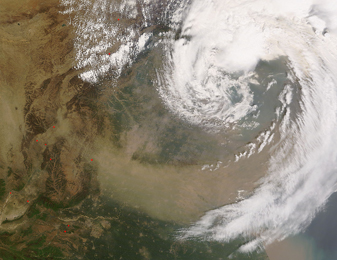 NASA MODIS Image of the Day: April 28, 2008 – Dust Storm in Eastern China