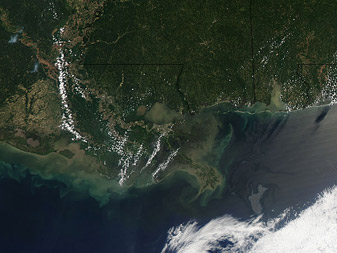 NASA MODIS Image of the Day: May 6, 2010 – Oil Slick in the Gulf of Mexico