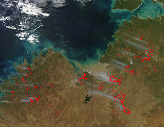 NASA MODIS Image of the Day: May 9, 2010 – Fires in Northern Australia