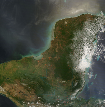 NASA MODIS Image of the Day: May 16, 2008 – Fires in Mexico and Guatemala
