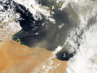 NASA MODIS Image of the Day: May 27, 2008 – Dust over the Central Mediterranean