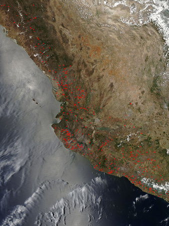 NASA MODIS Image of the Day: June 10, 2009 – Fires in Mexico