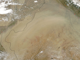 NASA MODIS Image of the Day: June 15, 2010 – Dust over India