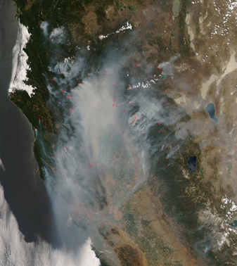 NASA MODIS Image of the Day: June 29, 2008 – Fires in California