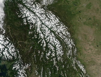 NASA MODIS Image of the Day: 2, 2010 – The Canadian Rockies