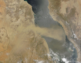 NASA MODIS Image of the Day: July 10, 2010 – Dust Storm over the Red Sea