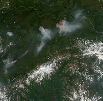 NASA MODIS Image of the Day: July 12, 2009 – Fires in Interior Alaska