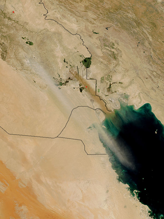 NASA MODIS Image of the Day: July 18, 2010 – Dust Storm Over Iraq