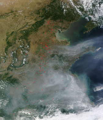 NASA MODIS Image of the Day: July 22, 2010 – Fires and Smoke Eastern China