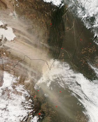 NASA MODIS Image of the Day: July 29, 2009 – Dust Storm over Southern Bolivia