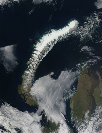 NASA MODIS Image of the Day: August 3, 2009 – Novaya Zemlya, Northern Russia