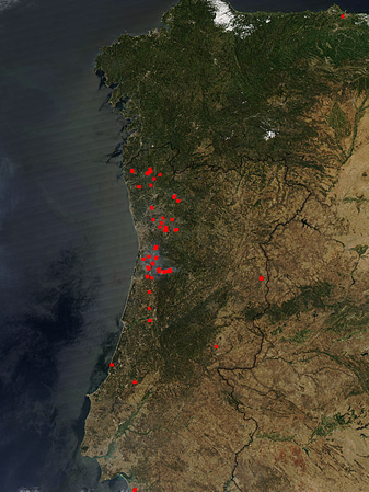 NASA MODIS Image of the Day: August 3, 2010 – Fires in Portugal