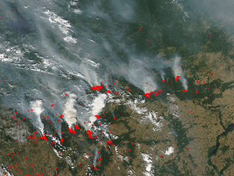 NASA MODIS Image of the Day: August 8, 2010 – Fires and smoke in western Russia