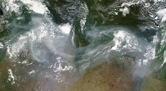 NASA MODIS Image of the Day: August 10, 2010 – Smoke and fires across western Russia