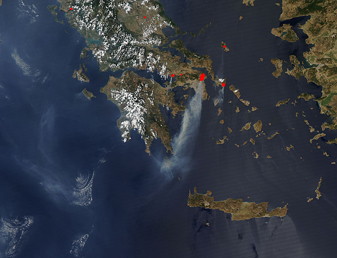 NASA MODIS Image of the Day: August 26, 2009 – Fires in Greece