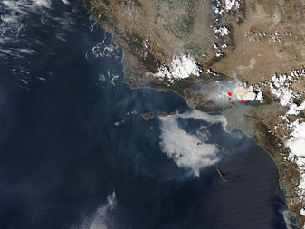 NASA MODIS Image of the Day: September 10, 2009 – California Wildfires
