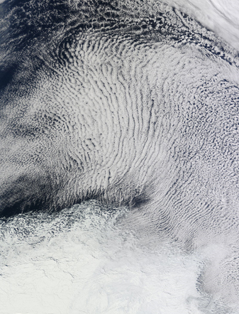 NASA MODIS Image of the Day: September 14, 2009 – Cloud Streets and Sea Ice in the Southern Ocean