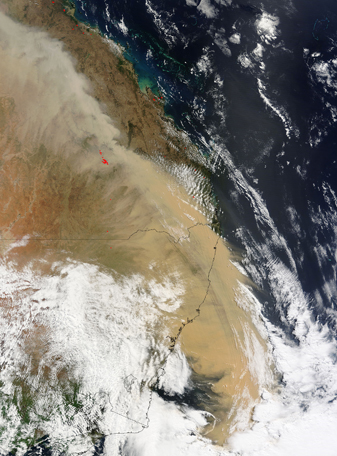 NASA MODIS Image of the Day: September 25, 2009 – Dust over Eastern Australia