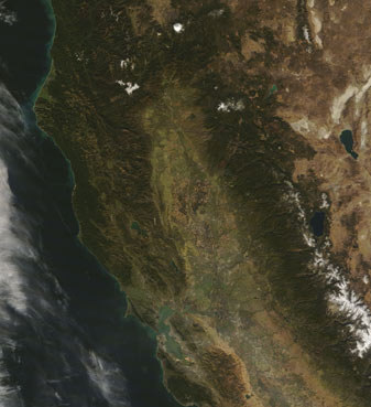 NASA MODIS Image of the Day: November 26, 2008 – Seasonal Color Change in Northern California