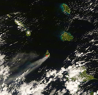 NASA MODIS Image of the Day: December 10, 2008 – Plume from Soufriere Hills Volcano