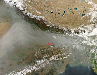 NASA MODIS Image of the Day: December 13, 2008 – Haze Along the Himalaya