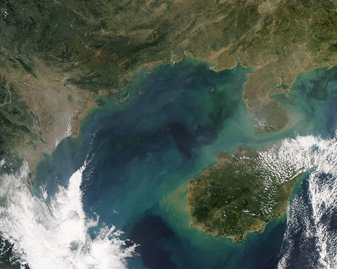 NASA MODIS Image of the Day: December 15, 2008 – Chlorophyll in the Gulf of Tonkin