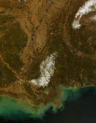 NASA MODIS Image of the Day: December 16, 2008 – Snow in the Southeastern United States