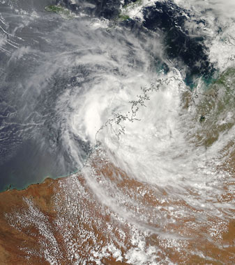 NASA MODIS Image of the Day: December 24, 2008 – Cyclone Billy